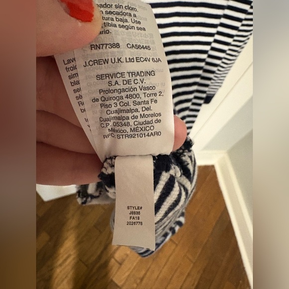 J.Crew Mercantile Striped Waffle Funnelneck Sweatshirt | Nautical Layer | Size M - Picture 13 of 13